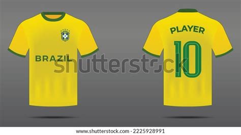 Soccer Jersey Brazil National Team Front Stock Vector (Royalty Free ...