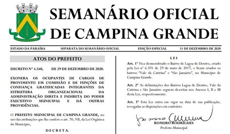 Prefeitura De Campina Grande Exonera Todos Os Servidores Em Cargos