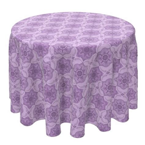 Round Tablecloth, 100% Cotton, 60 Round , Purple Damask Paisley, 60 Round - Fry’s Food Stores