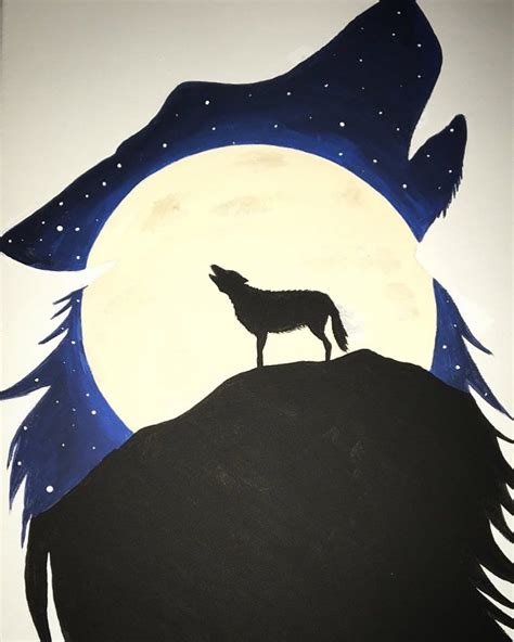 Wolf Acrylic Painting On Canvas Made For A Friends Birthday Disney