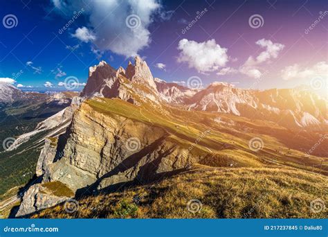 View On Seceda Peak Trentino Alto Adige Dolomites Alps South Tyrol