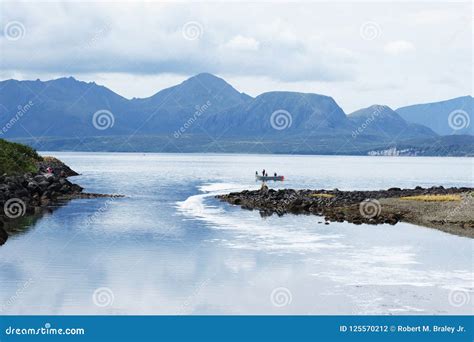 Alaska Boat Full Of People Fishing For Salmon Editorial Photo