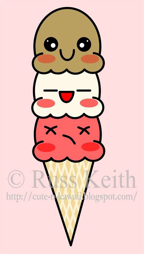 Cute N Kawaii: How To Draw A Kawaii Ice Cream | Cute cartoon food, Cute ...