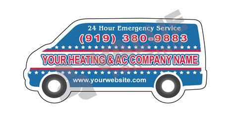 Hvac Van Shaped Magnet Large Value Printing