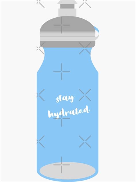 Stay Hydrated Blue Water Bottle Graphic Design Sticker By Angelmalfoy