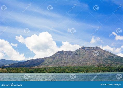 Volcano Batur and Lake Batur Landscape in Bali, Indonesia Stock Photo - Image of landscape ...