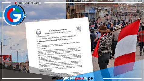 Gobierno Regional Puno Declara Tres Días De Duelo Por 17 Muertes En