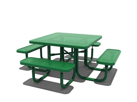 46" Square Picnic Table with Bench Seats-Perforated – Proactive ...