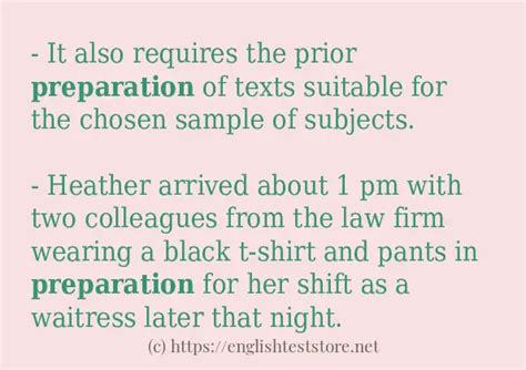 Preparation Some Example Sentences Englishteststore Blog