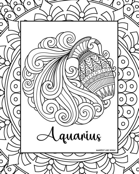 Free Printable Zodiac Sign Adult Coloring Pages 12 Sun Signs