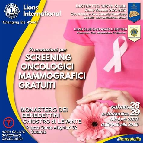 Catania Screening Oncologici Mammografici Gratuiti Distretto Lions