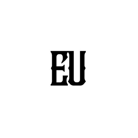 EU Monogramm Logo Design Buchstabe Text Name Symbol Einfarbig