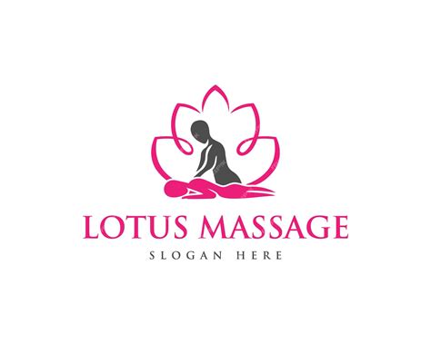 Premium Vector Lotus Body Massage Or Spa Logo Design Concept Vector