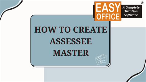 How To Create Assessee Master Easyoffice Youtube