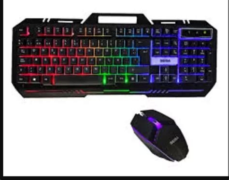 Kit Multim Dia De Teclado E Mouse Usb Gamer Led Rgb Luz Colorida De