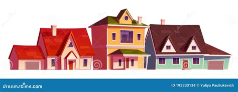 Casas Residenciales Exteriores En El Barrio De Los Suburbios