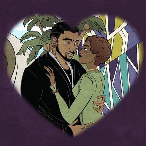 Limited Edition Black Panther T'Challa Nakia Marvel love romantic kiss ...