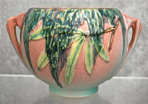 Roseville Pottery Moss Rose Bowl 289 4 Pink Ca 1936 Roseville