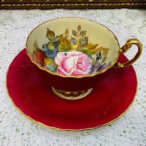 Aynsley Artist Signed Teacup And Saucer Circa Etsy Canada