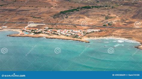 Aerial View Of Santa Maria In Sal Island Cape Verde Cabo Verde Stock