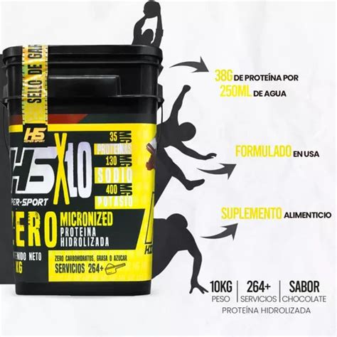 Proteína Whey Hidrolizada Zero Hiper Sport 10 Kg Sabores Hs en venta en