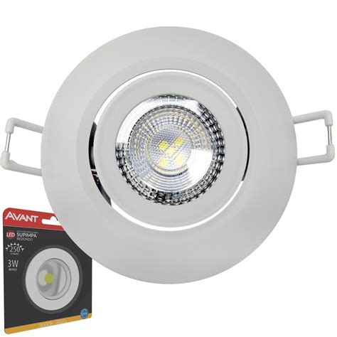 Spot Led Authentic Redondo Embutir W Luz Amarela K Bivolt Avant