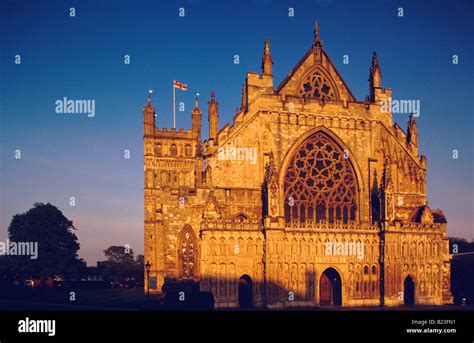 Exeter Cathedral Cathedral Close Devon England Stock Photo Alamy