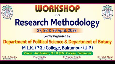 Valedictory Session Workshop On Research Methodology Youtube