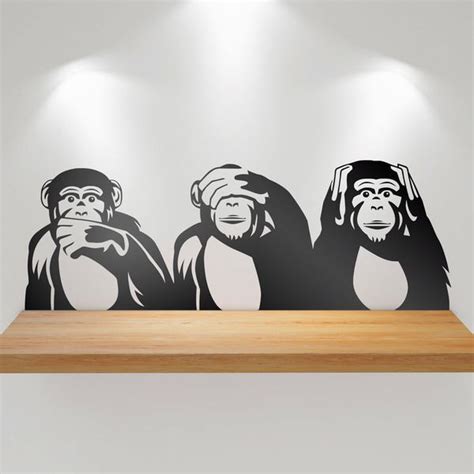 Sticker Mural Singes De La Sagesse Webstickersmuraux