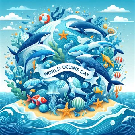 Premium Vector | Marine life Ocean conservation Blue planet Coral reefs ...