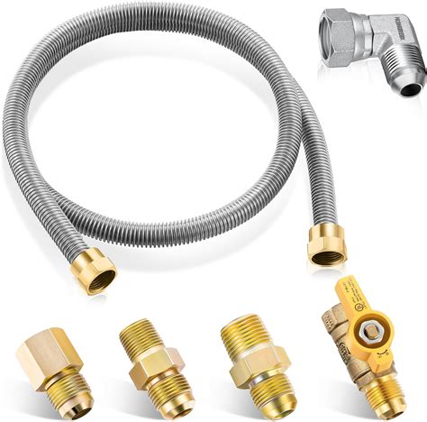 Saillong 48 Inches Gas Hose Connector Universal Gas Appliance Hook Up Kit With 1 2 On Off