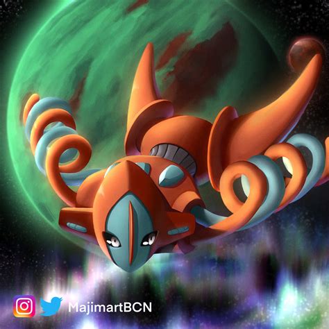 Deoxys having its routinely stroll through space [OC] : pokemon