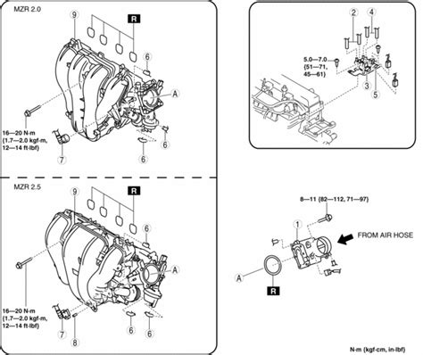 Mazda 3 Service Manual Intake Air System Removal Installation [mzr 2 0 Mzr 2 5] Intake