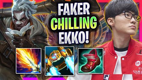 Faker Chilling With Ekko Mid T Faker Plays Ekko Mid Vs Leblanc