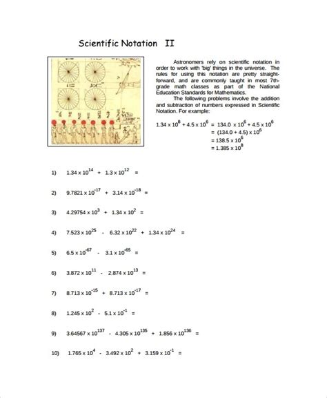 Scientific Notation Calculations Worksheet Printable Word Searches