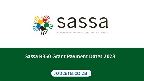 Sassa R350 Grant Payment Dates 2023 Jobcare