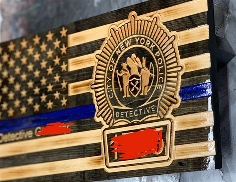 Thin Blue Line Wooden Flag Police Graduation Police Academy Etsy