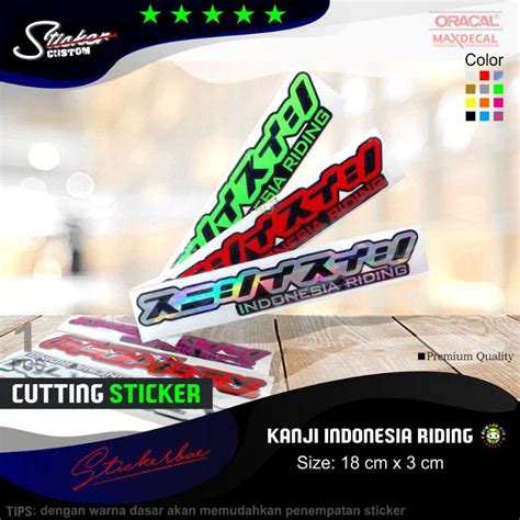 Jual Stiker Kanji Indonesia Riding Cutting Stiker Nmax Aerox Shopee