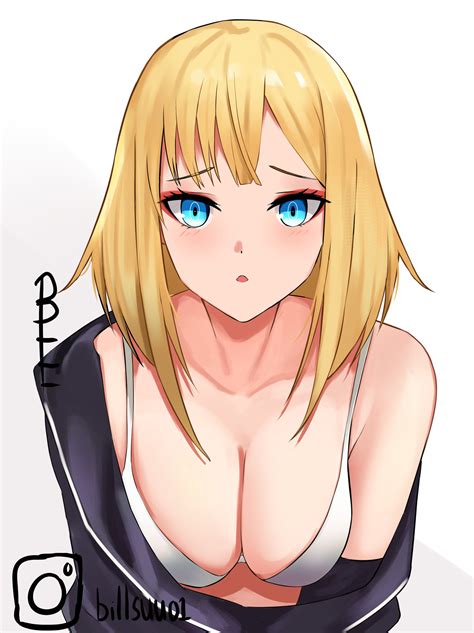 Rule 34 Black Jacket Blonde Hair Blue Eyes Blushing Cosette Takt Op