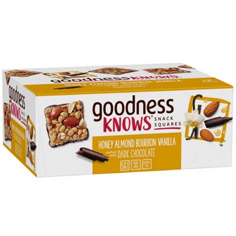 Goodnessknows Gluten Free Snack Square Bars Honey Almond