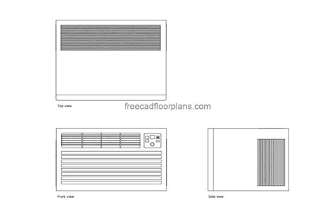 Window-Mounted Air Conditioner - Free Cad Floor Plans