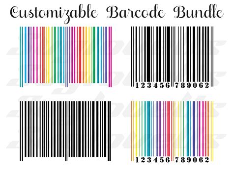 Barcode Bundle Svg Plain Barcode And Numbers Svg Colorfull Barcodes