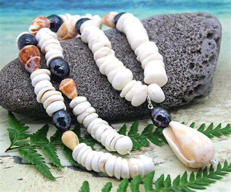 Large Puka Shell Necklace With Cone Shells And Large Etsy Puka