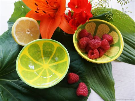 Наборы посуды: Набор керамических пиал лайм и лимон, посуда керамика в ...