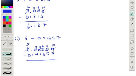 How To Subtract Decimals From Whole Numbers Youtube