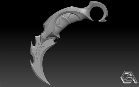 Valorant Reaver Karambit Stl 3D Model 3D Print Etsy Hong Kong