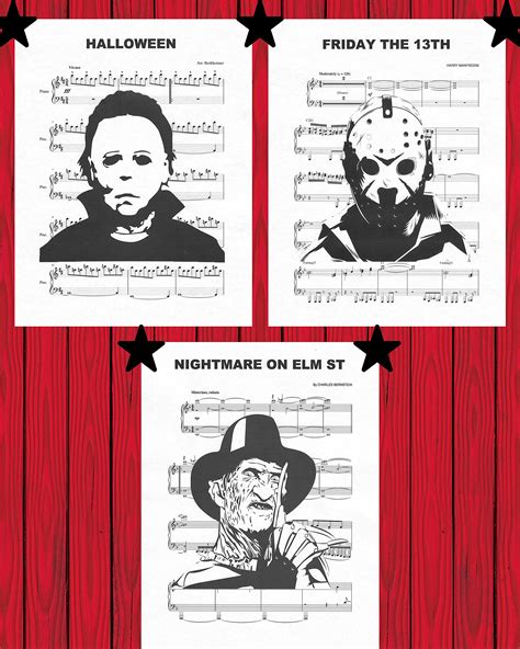 Buy Vintage Horror Movie Theme Music Wall Decor Set Of Halloween