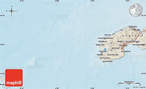 Shaded Relief Map of Lower Boscaswell