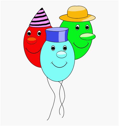 Funny Balloons With Faces For Birthday - Cartoon, HD Png Download - kindpng