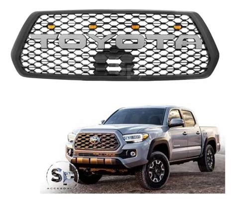 Parrilla Toyota Tacoma Luz Led Emblema Plateado Meses Sin